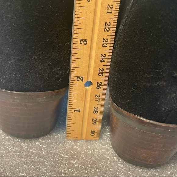 Lucky Brand Womans LP Folley Booties Size 7.5 38 Black Suede Leather Pull on - Picture 7 of 11